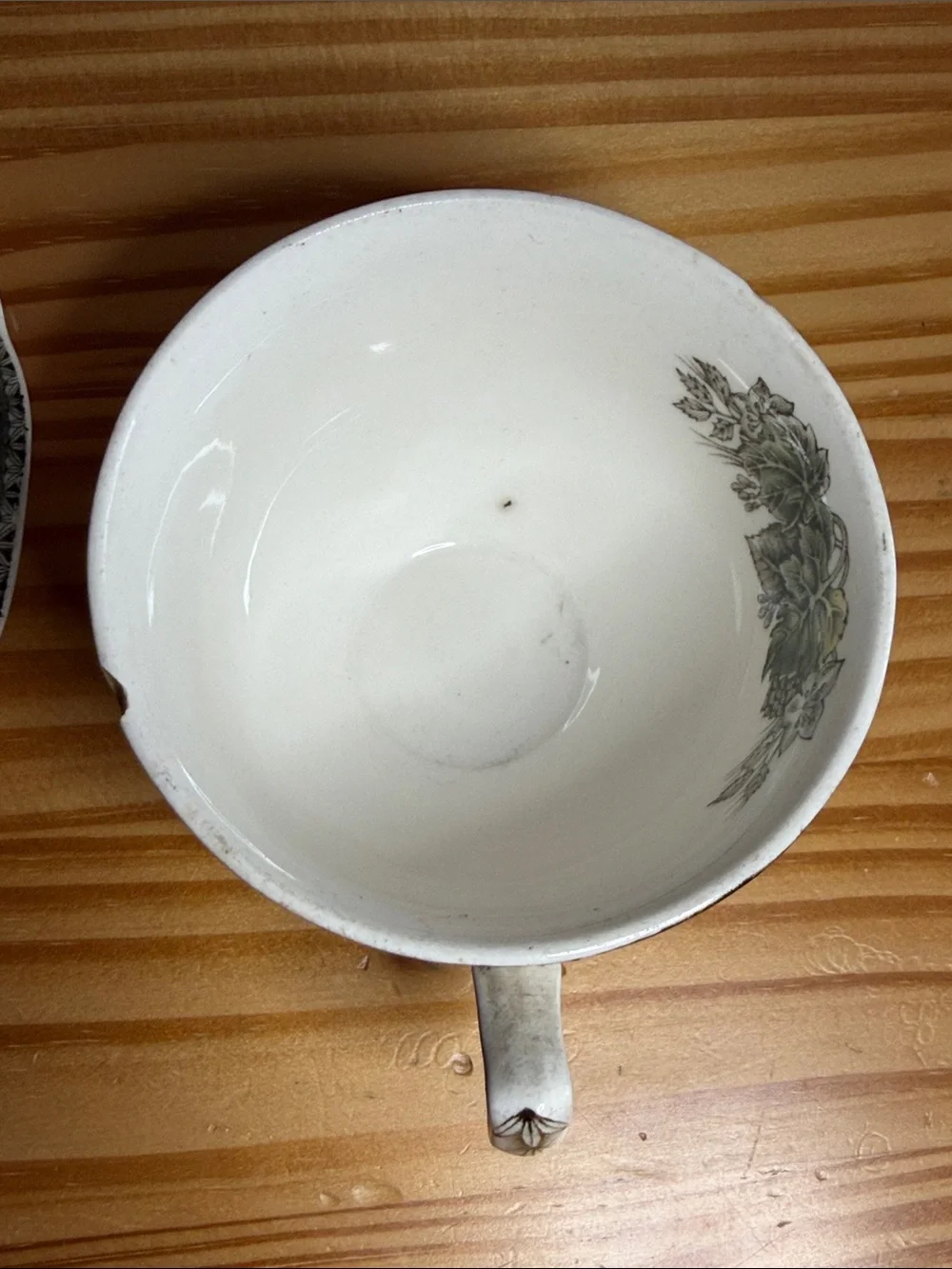 Vintage Johnson Brothers Chipped Teacup & Saucer for Crafts